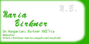 maria birkner business card